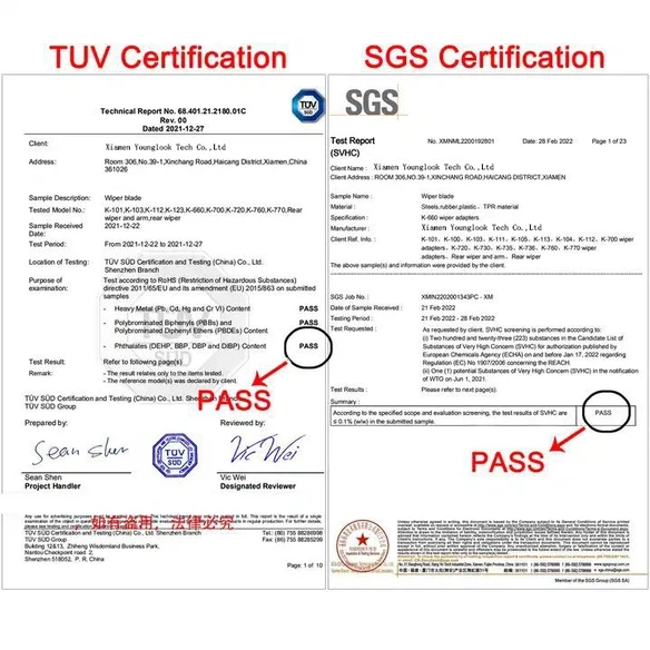 BOSCH WIPER BLADES CERTIFICATION BOSCH WIPER BLADES CERTIFICATION